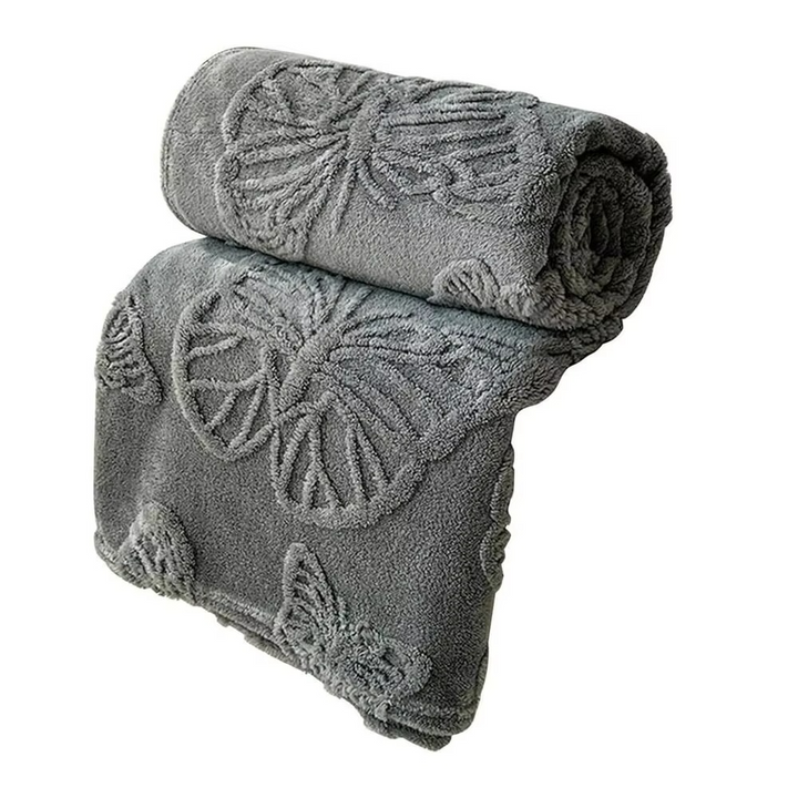 Dobbeltsidig avkjølende teppe med pustende kald effekt og 3D sommerfugl jacquard-design | Luvikno