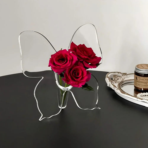 Kunstnerisk sommerfugl klar Luviknoomstervase | Luvikno