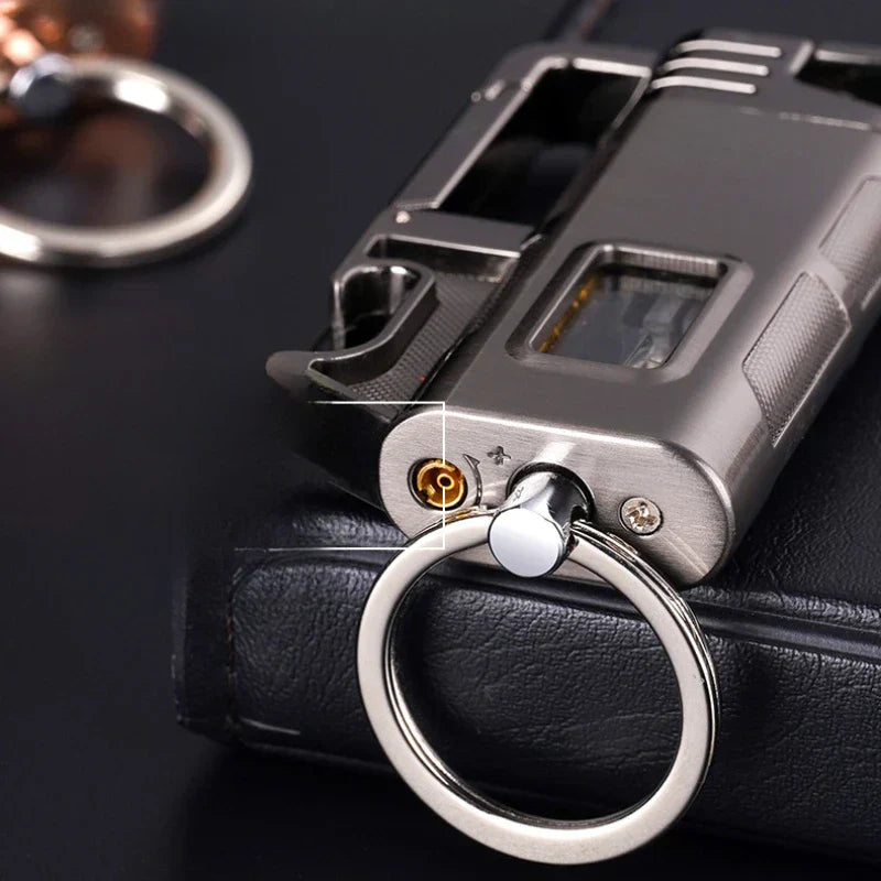 Moderne Vindresistente Metall Flaskeåpner Nøkkelring Lighter | Luvikno