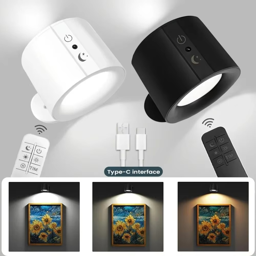 Luvikno | LED Vegglampe - Oppladbar, Magnetisk & Dobbelt-Sidig Belysning for Innendørs Bruk