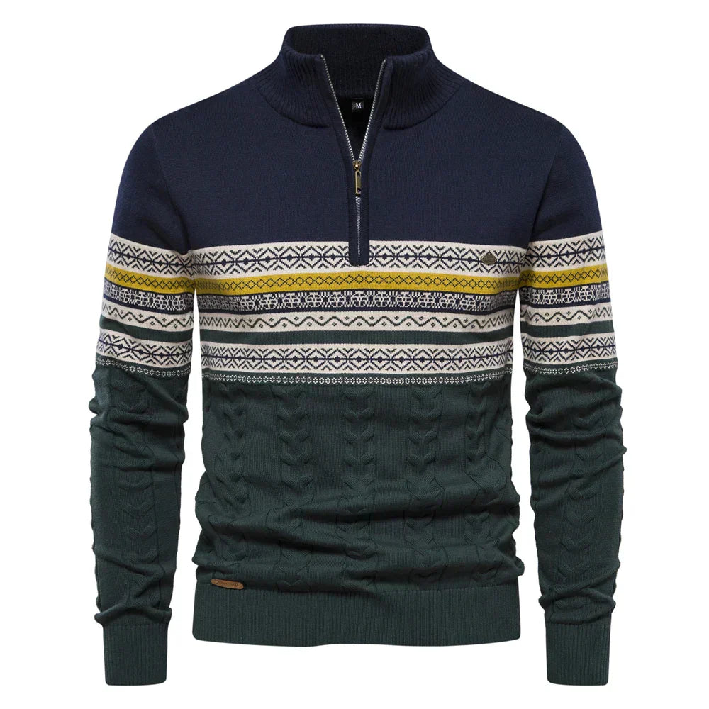 Luvik | Sweatshirt - Herre retro-mønstret collegegenser med behagelig og unik design
