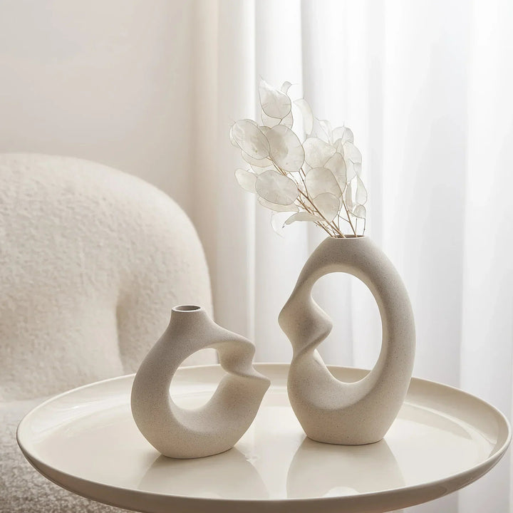 Moderne Asymmetrisk Skulptural Vase Sett Luvikno