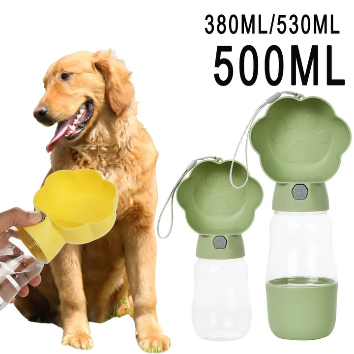 Luvikno | Droppa DuoBottle Drikkeflaske | 2-i-1 Vann- & Matdispenser for Hunder & Katter | Lekkesikker & Bærbar | 380 ml / 530 ml