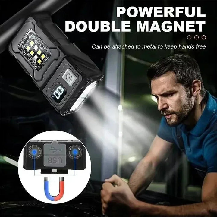 Luvikno | Luminoxar Taktisk Mini LED Arbeidslys | USB-C Oppladbar | 7 Lysmodi & Magnetisk Base | 8.1 × 4.5 × 2.6 cm | IPX4 Vanntett