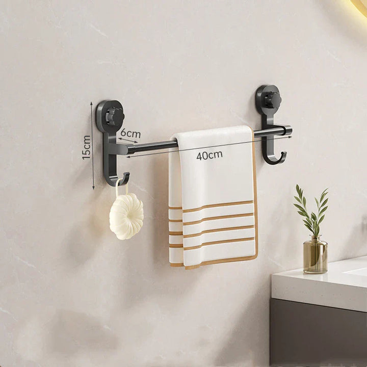 MagnaGrip Power Suction Cup Håndkleholder – Svart selvklebende håndkleholder uten boring Luvikno