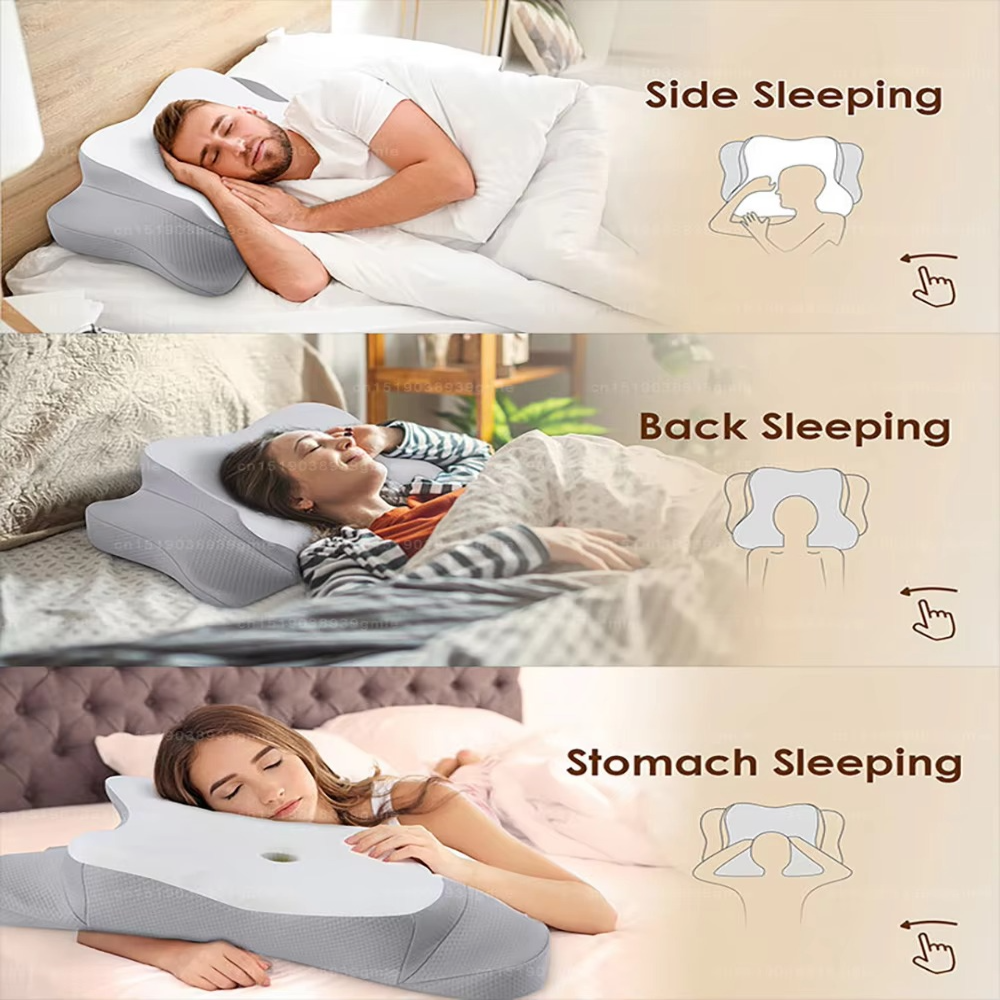 Ergonomisk Cervical Minne Skumpute for Nakke- og Skulderstøtte Luvikno