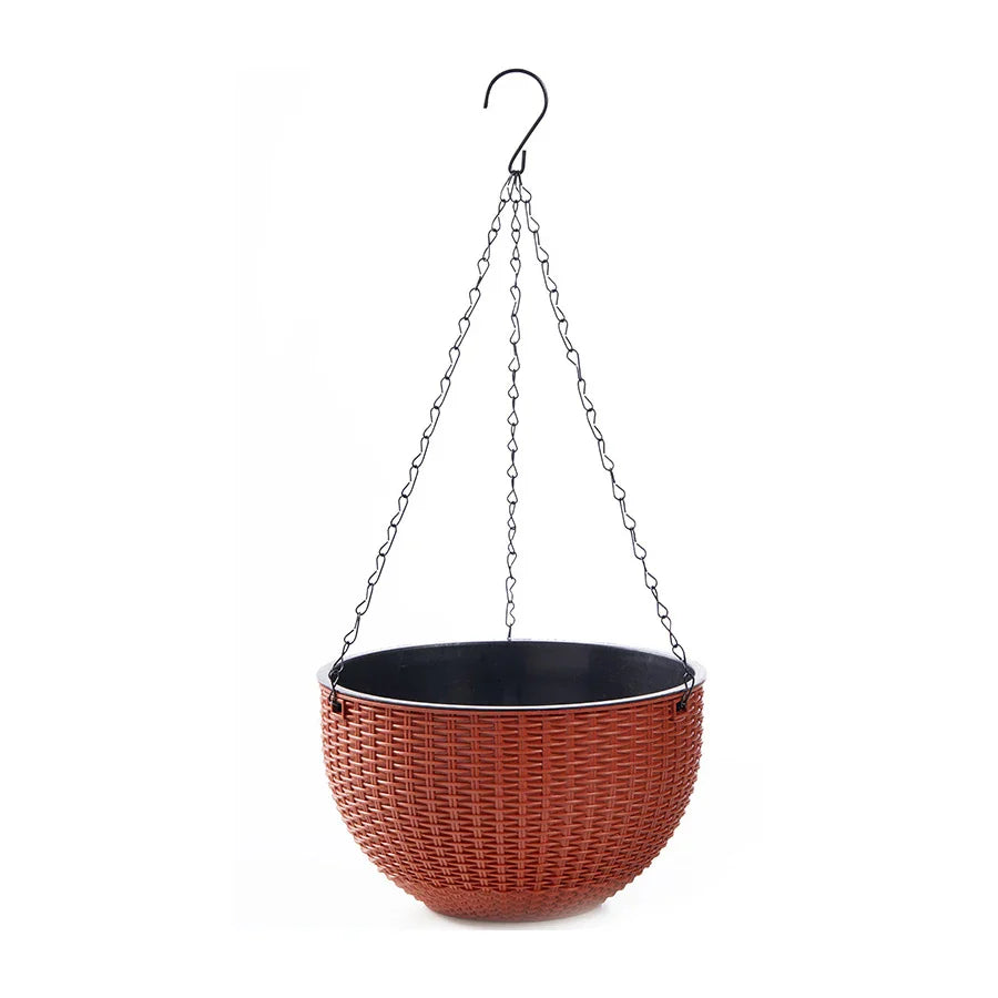Luvikno | Rattania Bloom Hengepotte | Europeisk Stil | Honningkake Mønster & Rattan Utseende | For Hage, Balkong & Innendørs