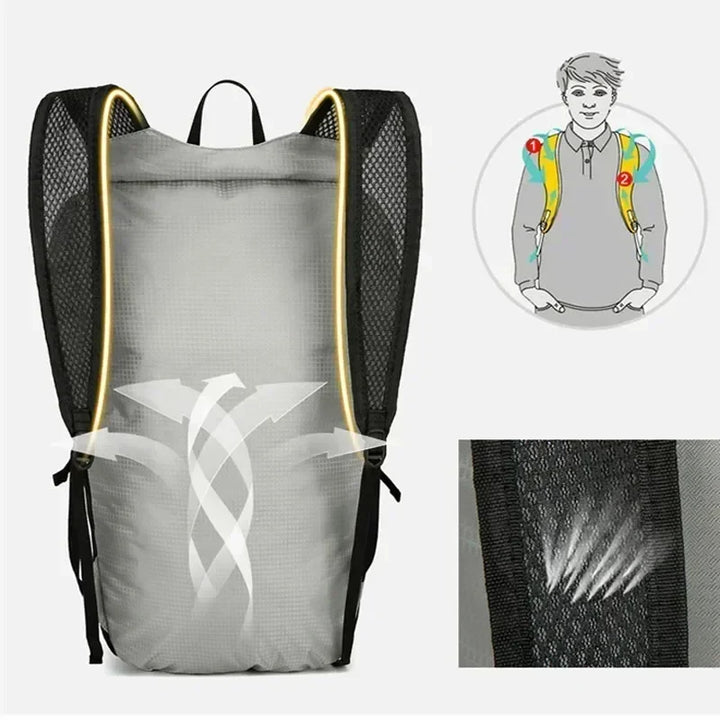 Luvikno | Utendørs Ryggsekk PackLite 20 L | Ultralett & Vanntett | Sammenleggbar for Reise & Fotturer