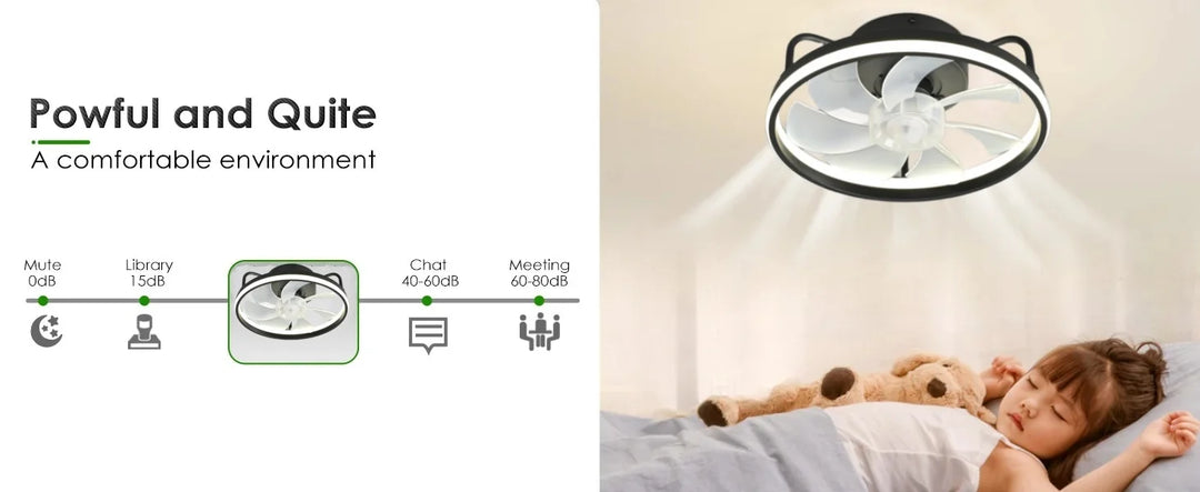 Moderne LED Taklampe Vifte med DC-motor - 6 Hastigheter, Timer, Lav Etasje Loftsvifte, Fjernkontroll Dekorativ Lys | Luvikno