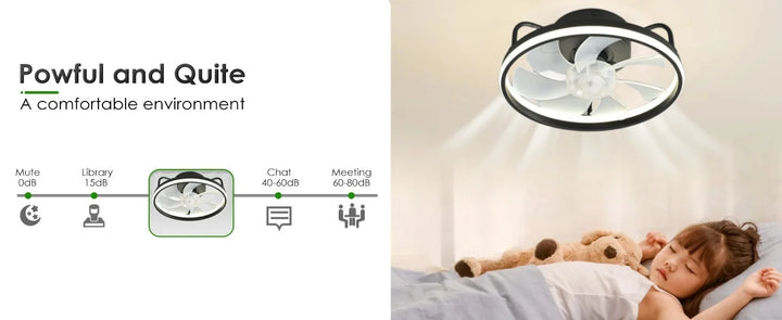 Moderne LED Taklampe Vifte med DC-motor - 6 Hastigheter, Timer, Lav Etasje Loftsvifte, Fjernkontroll Dekorativ Lys | Luvikno