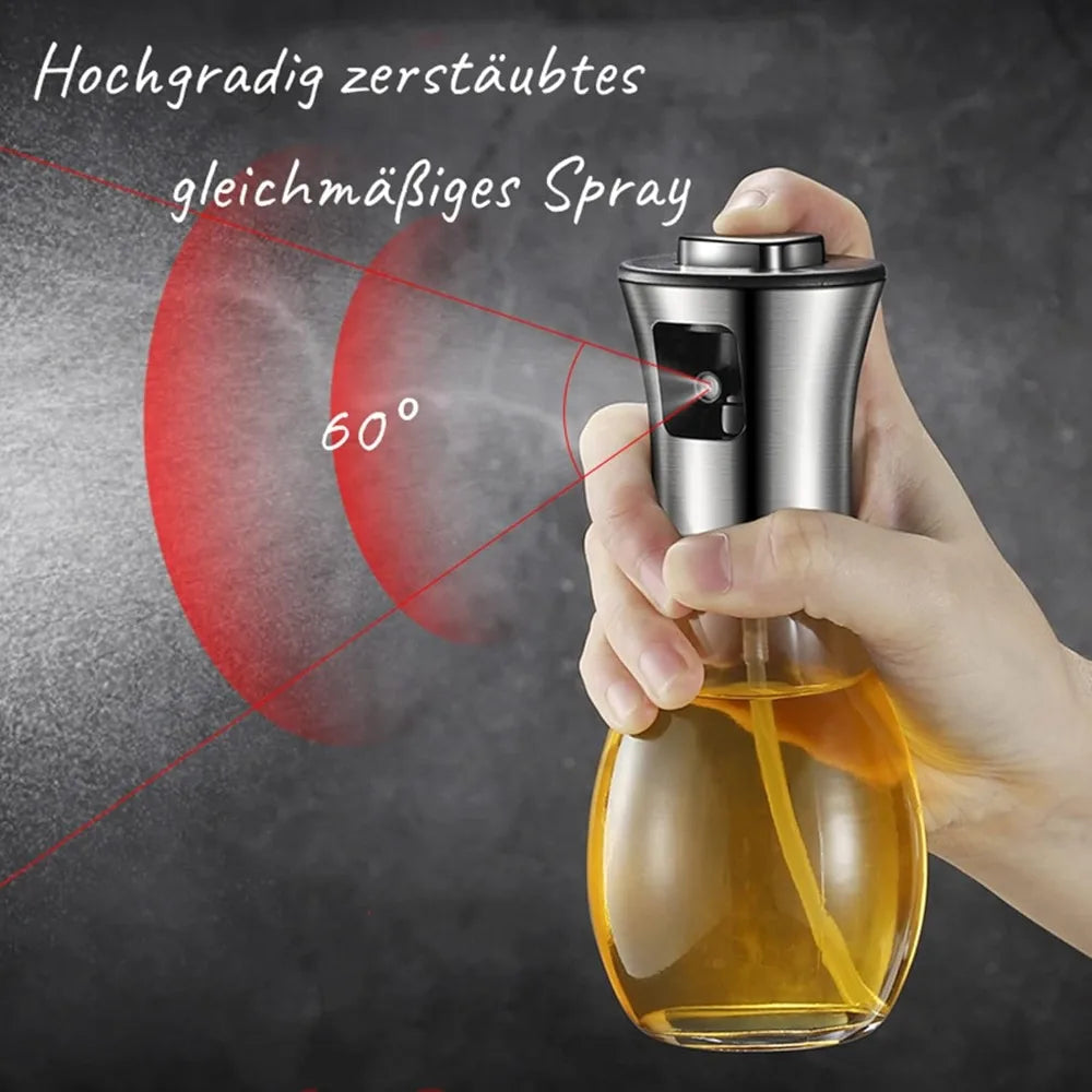 Luvikno | CulinaMist Pro Oljesprayer 200 ml | Fin tåke & forbedret dyse | For olje, eddik & sitronsaft | Rustfritt stål & glass