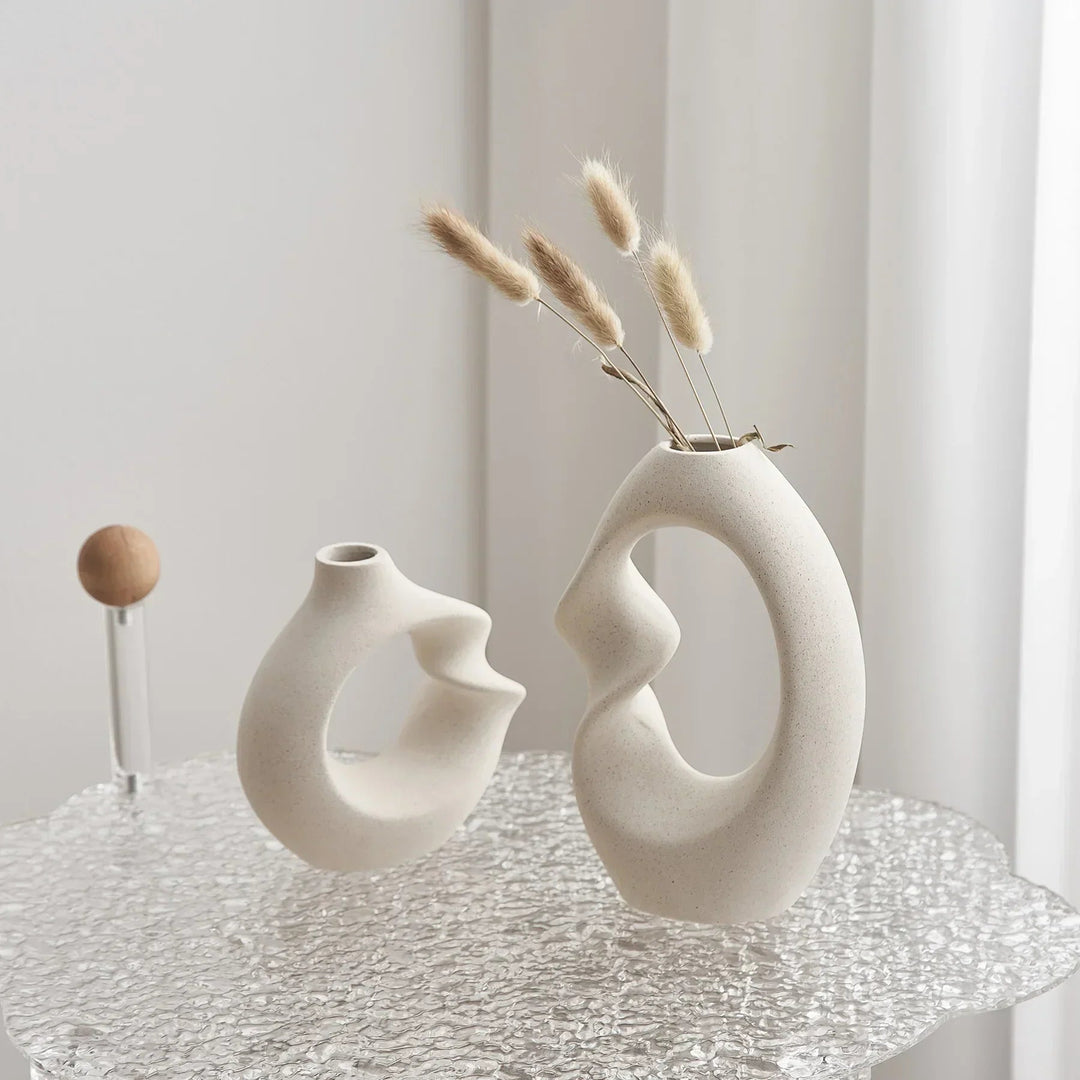 Moderne Asymmetrisk Skulptural Vase Sett Luvikno