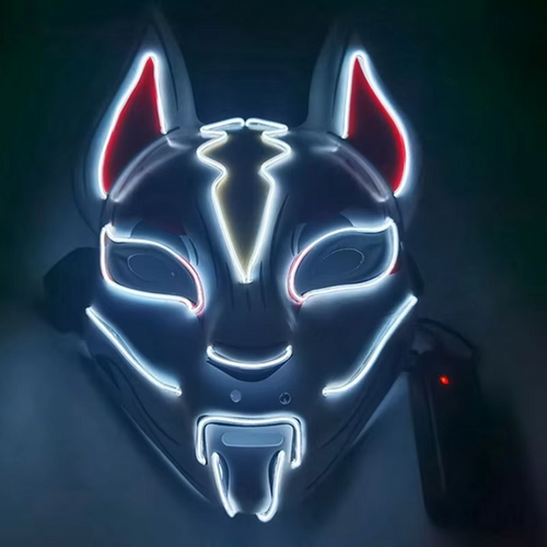 Luminous LED Full Face Fox Maske for Halloween & Cosplay Luvikno