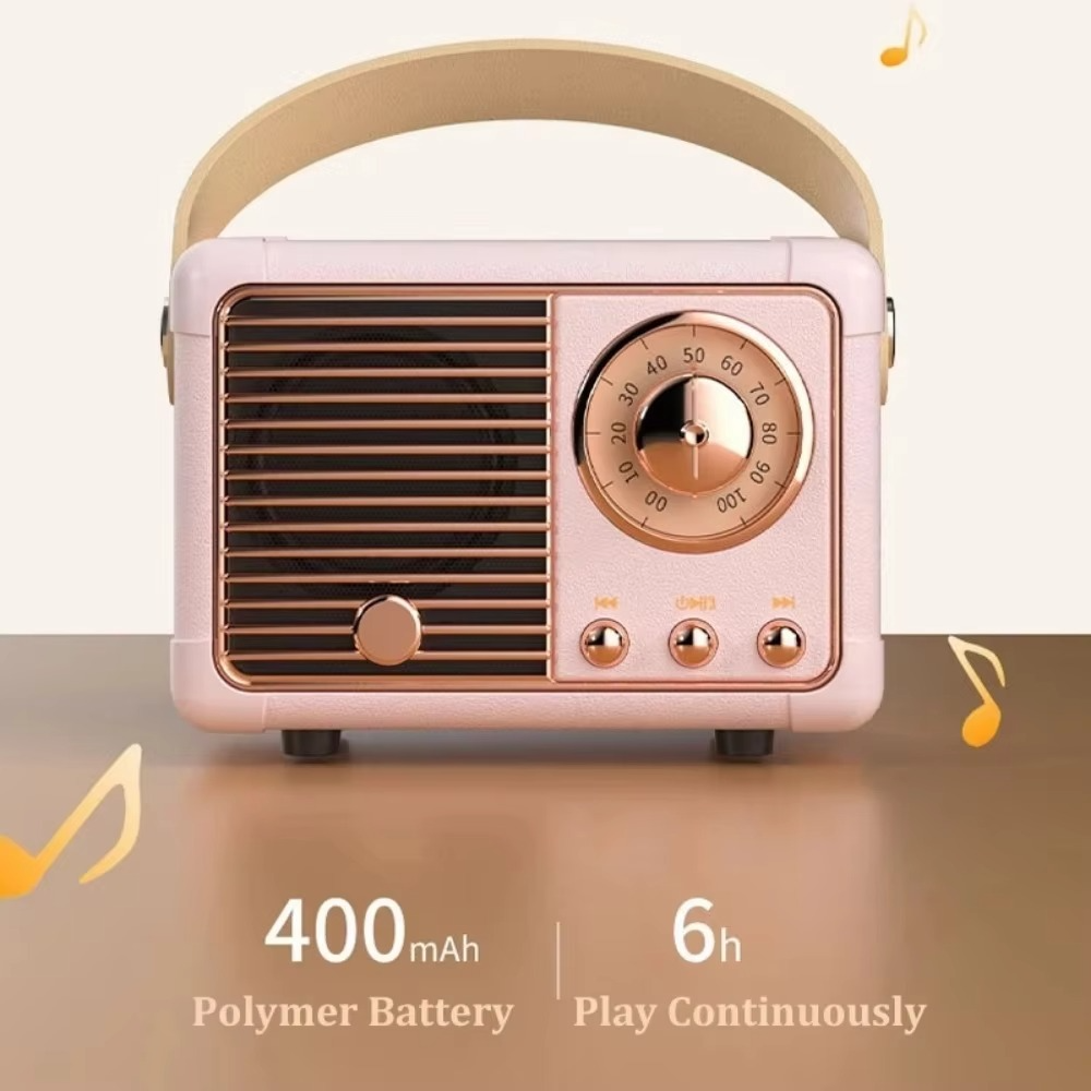 Vintage-style trådløs Bluetooth-høyttaler med subwoofer Luvikno