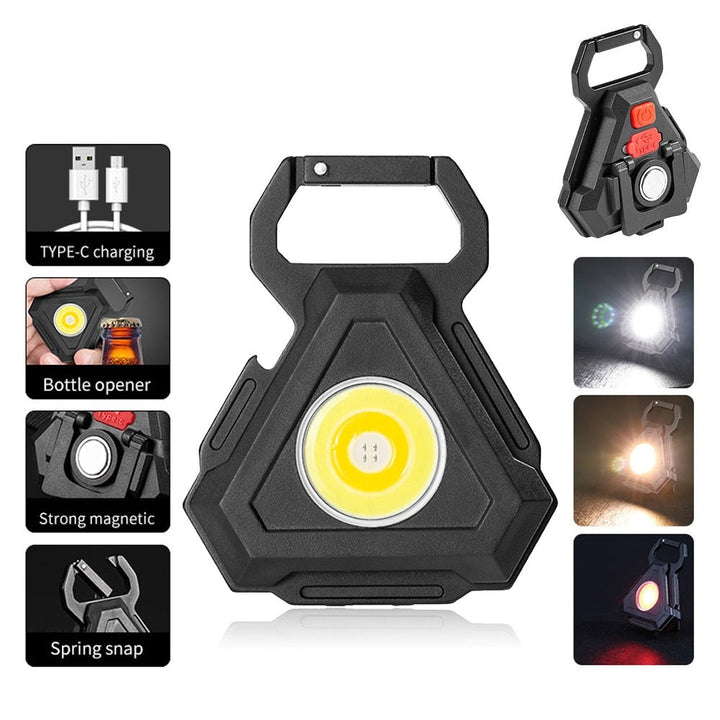 Mini LED Lommelykt USB Flaskekork Nøkkelring | Luvikno