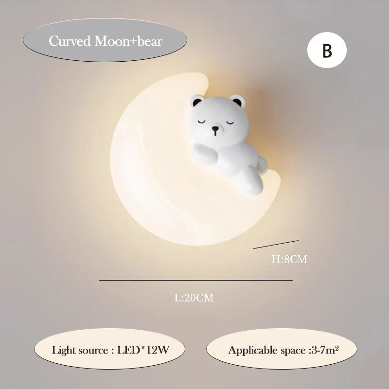 PandaGlow Lampe - Søt LED Vegglampe for Barn Luvikno