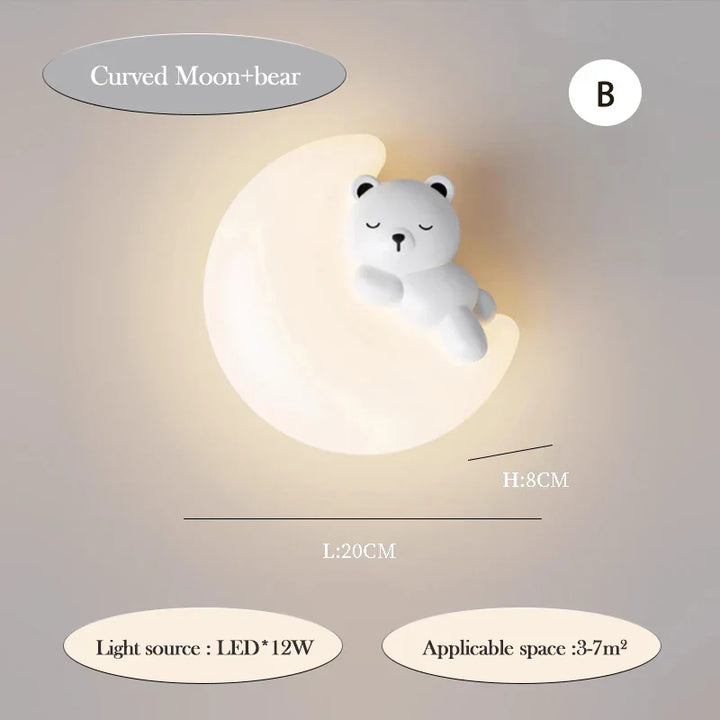 PandaGlow Lampe - Søt LED Vegglampe for Barn Luvikno