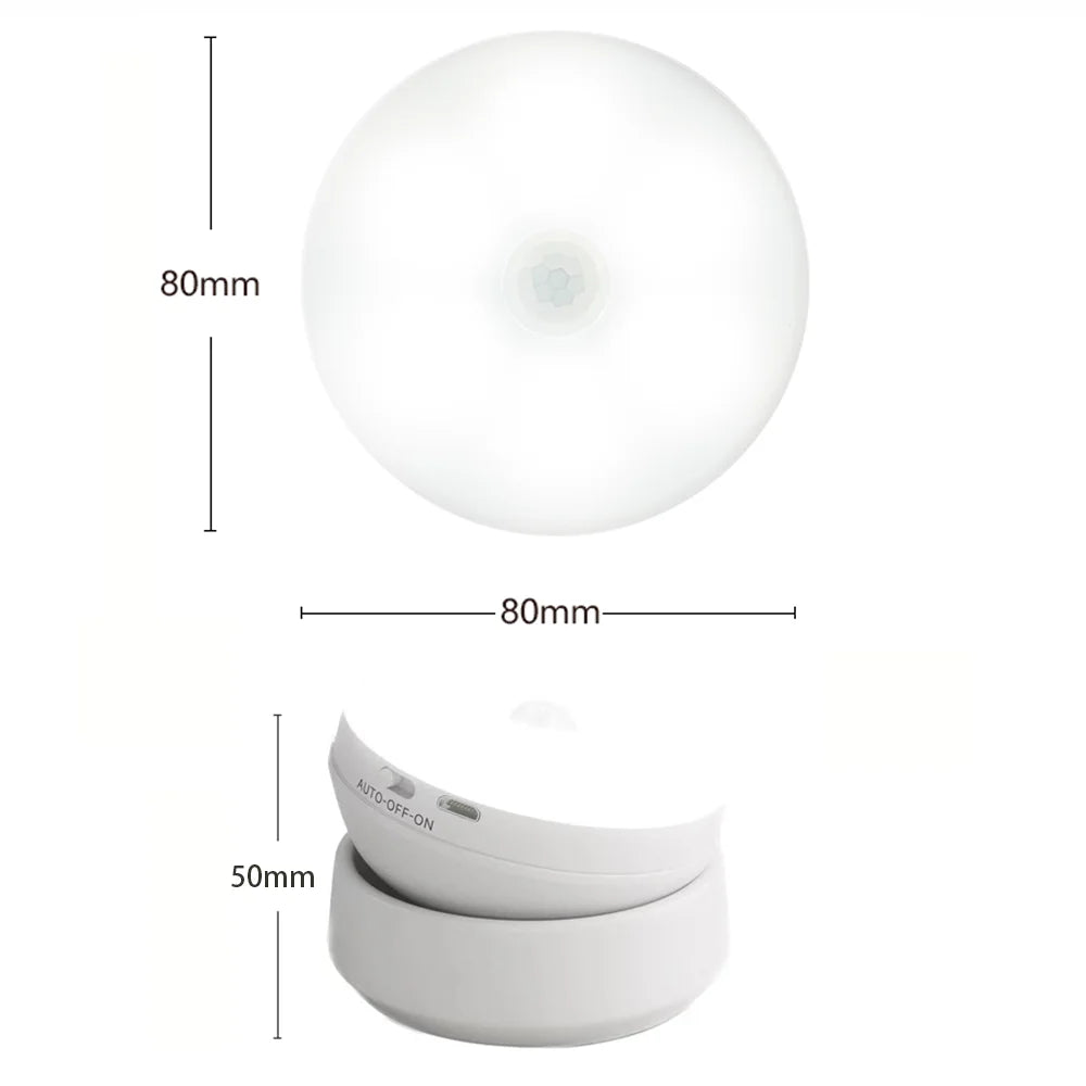 Luvikno | LumiFlex360 LED Nattlys | Bevegelsessensor | 360° Roterbar | Oppladbar | Magnetisk & Trådløs