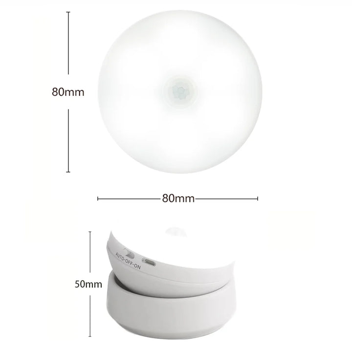 Luvikno | LumiFlex360 LED Nattlys | Bevegelsessensor | 360° Roterbar | Oppladbar | Magnetisk & Trådløs
