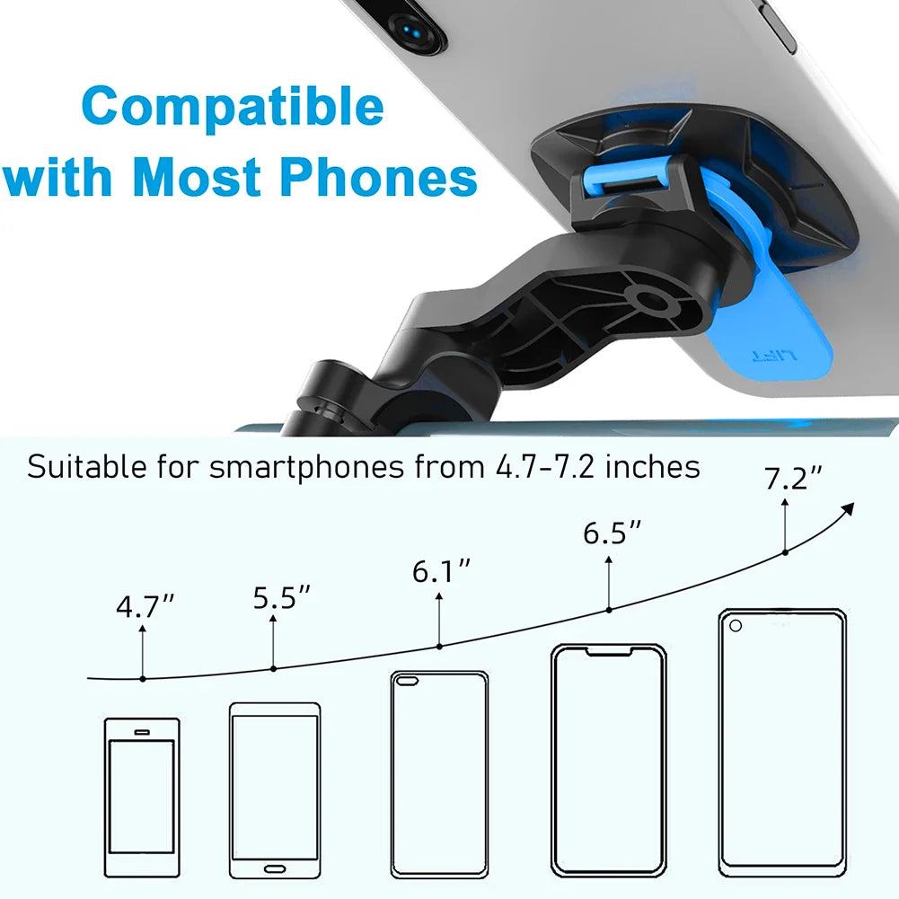 Luvikno | RIDELOCK Pro Mount | Støtsikker Telefonholder for Sykkel & Motorsykkel | 360° Rotasjonsbar | For 4.7–7.2" Smarttelefoner