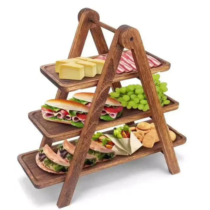Luvikno | NaturServe Tre Serveringsbrett | Dekorativ Fruktkurv & Snackskål | Perfekt for Kjøkken & Stue | 30 × 20 × 3 cm