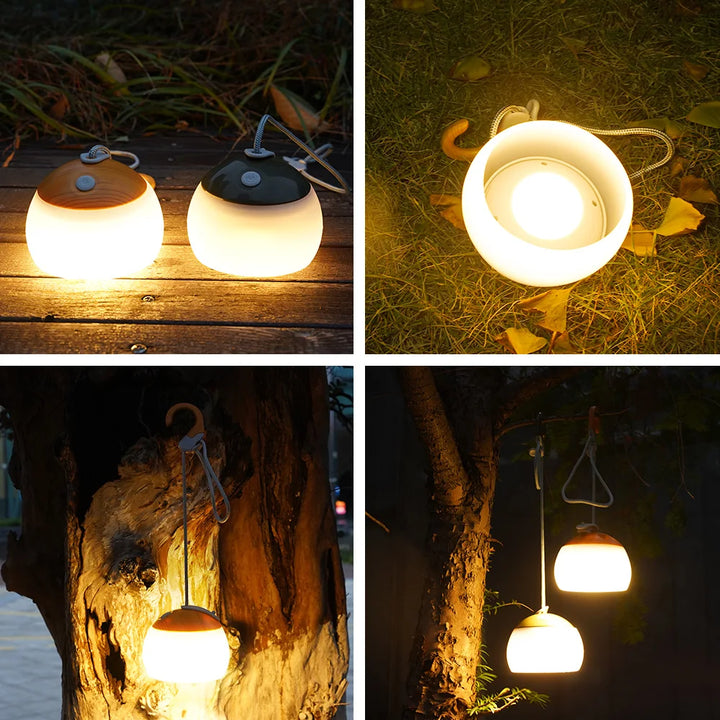 Retro oppladbar campinglampe med USB Luvikno