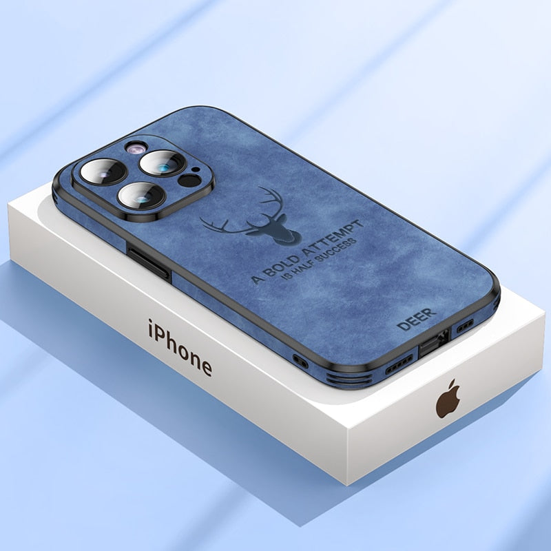 Luvikno | Deer - Luksuriøs Læder iPhone Deksel med Stilig Design og Sjokkbestandig Beskyttelse
