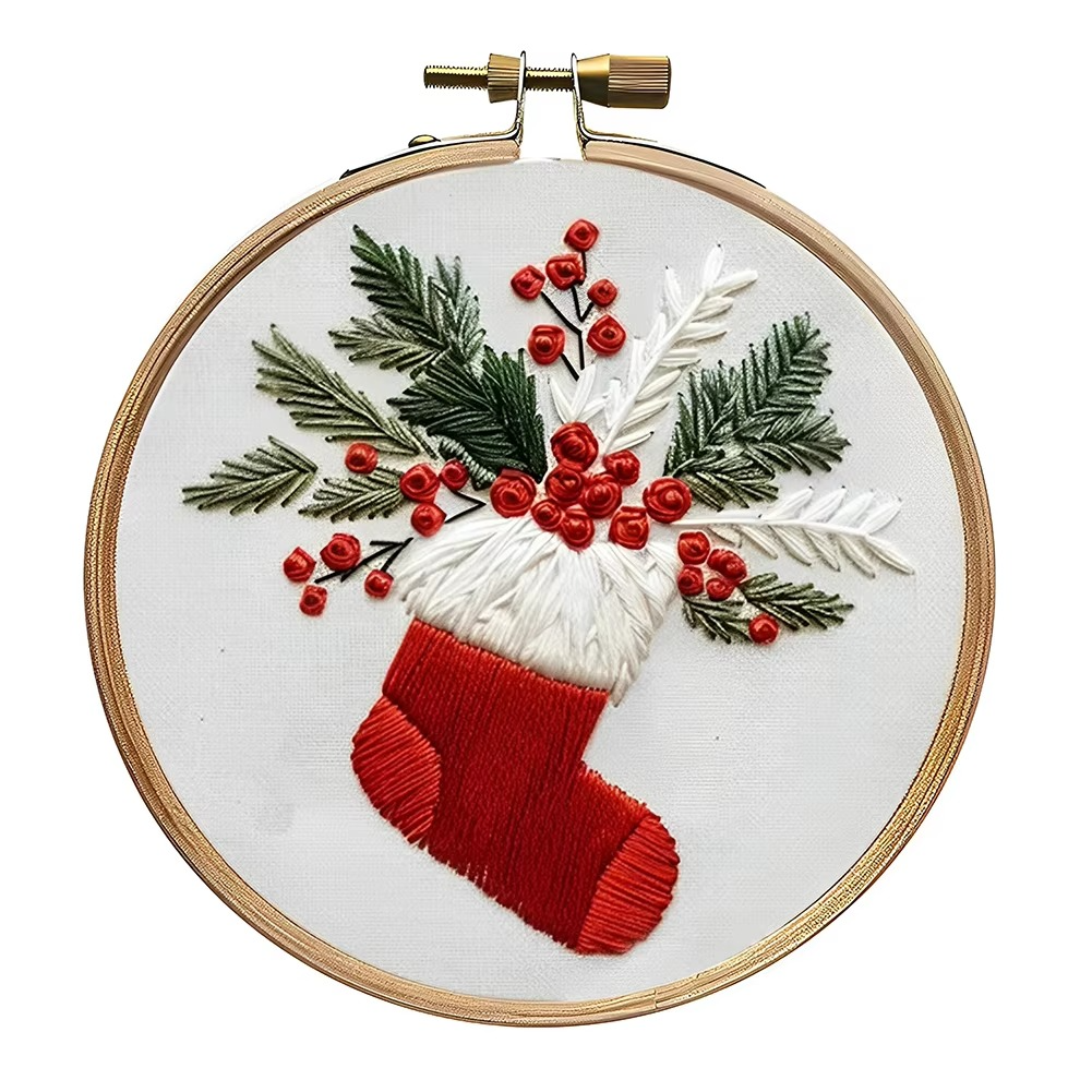 Julebroderings startpakke, DIY korsstingsett med høytidsmønstre Luvikno