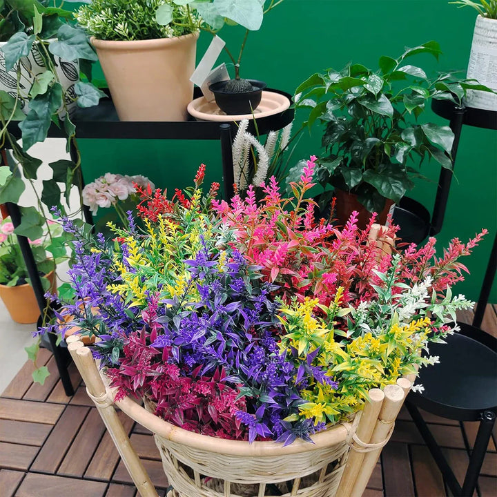 Luvikno | Florabell 12 Delt Sett Kunstig Lavendel | Kunstige Planter for Bryllup, Vaser, Garlands & Dekorasjon | For Innendørs & Utendørs