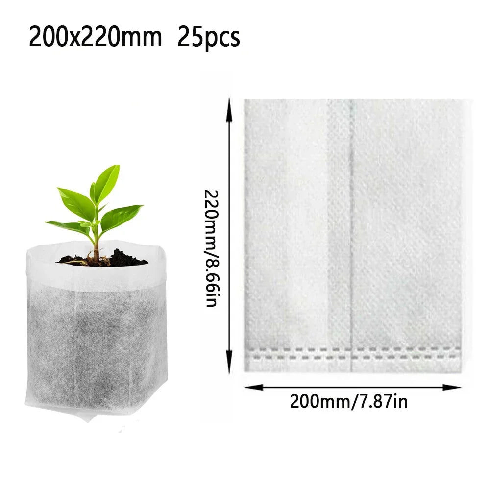 Luvikno | Planteposer BioGrow | Biologisk nedbrytbart | Pustende & Rotvennlig | Sett med 25–100