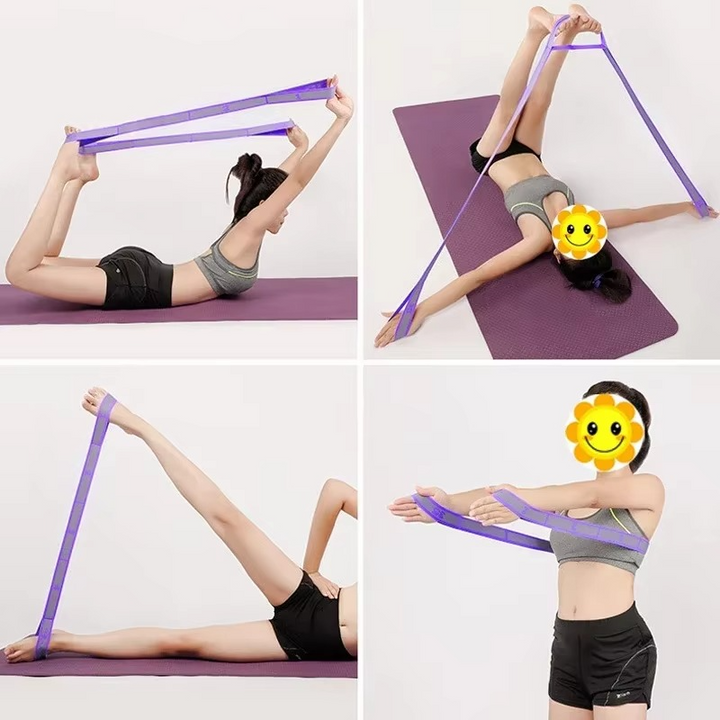 Yoga Stretch Strap with Loops for Pilates and Dance Luvikno