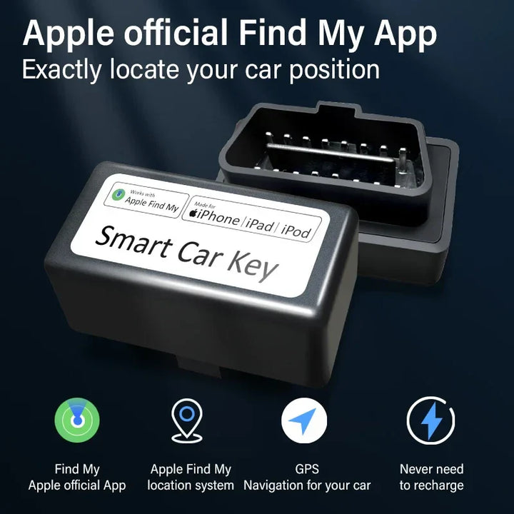 Luvikno | Smart OBD GPS Tracker for Bil - Sanntidskjøretøysporing med ladefunksjon og Apple Finn min integrasjon