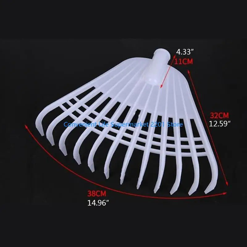 Luvikno | Rakeon Blad Rake med 12 Tenner | Plast | 38 × 32 cm | Uten Håndtak | Lett & Allsidig