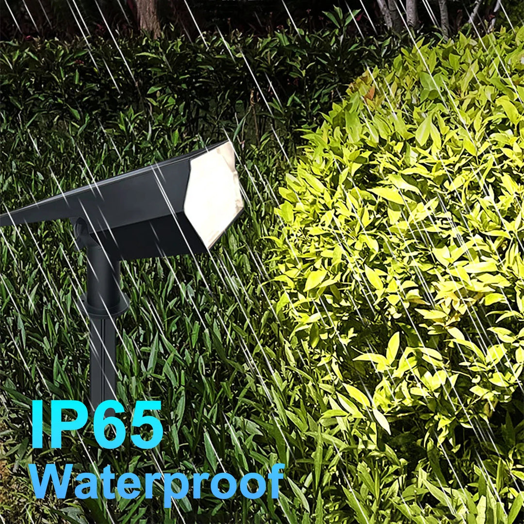 Luvikno | Solar-Spotlight LumiYard 92LED | 2-farget hagebelysning (Varm-/Kald hvit) | IP65 vanntett & automatisk skumringssensor