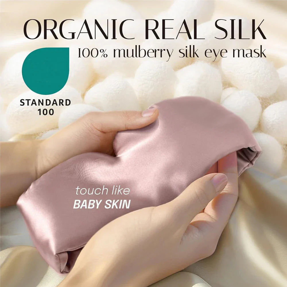 Luvikno | Silana DreamSil Søvnmaske laget av 100% Mulberry Silke | Lysblokkerende & Polstret | Supermyk & Pustende | For Reising, Søvn & Avslapning