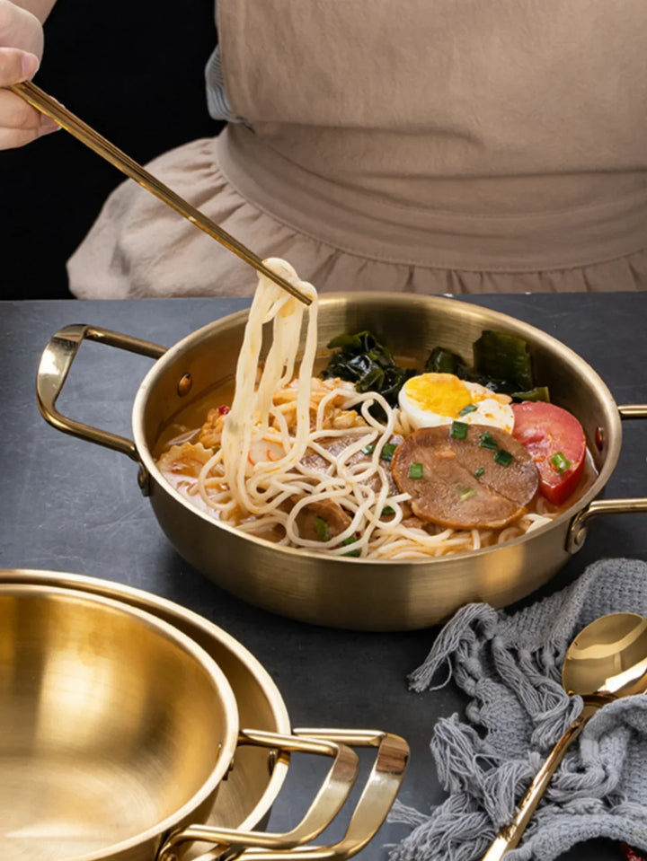 GastroPan – Rustfritt Stål Saus- og Paella-panne med Håndtak Luvikno