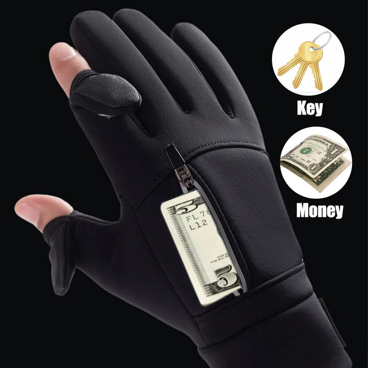 FrostGrip | Vinterhansker med foldbare fingertupper | Vanntett, Vindproof & Berøringsskjermkompatibel | M–XL Luvikno