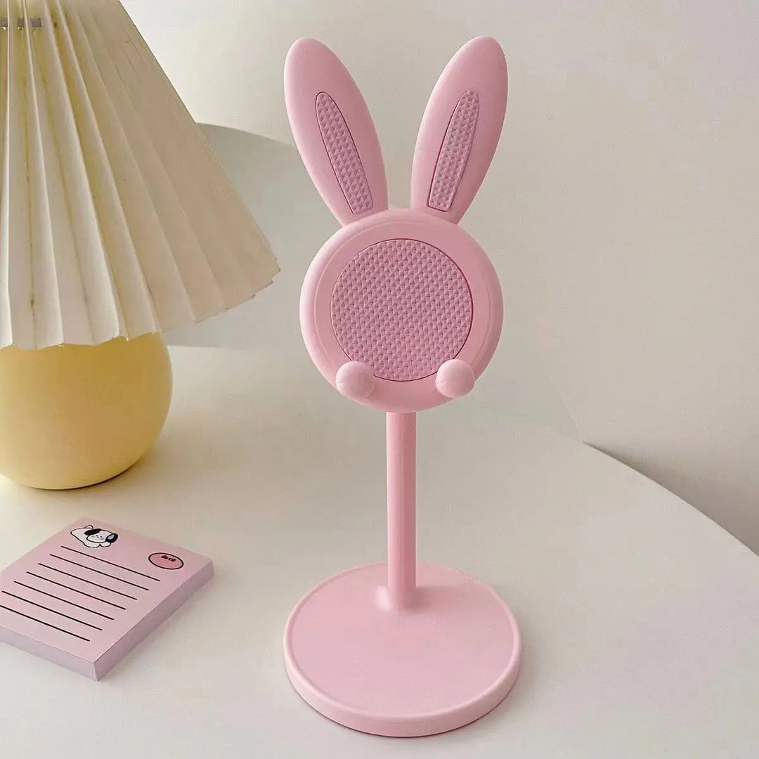 Luvikno | HoppelStand Handy Holder | Høydejusterbar og Tilbøyelig | Søtt Kanin Design | For Telefon og Nettbrett