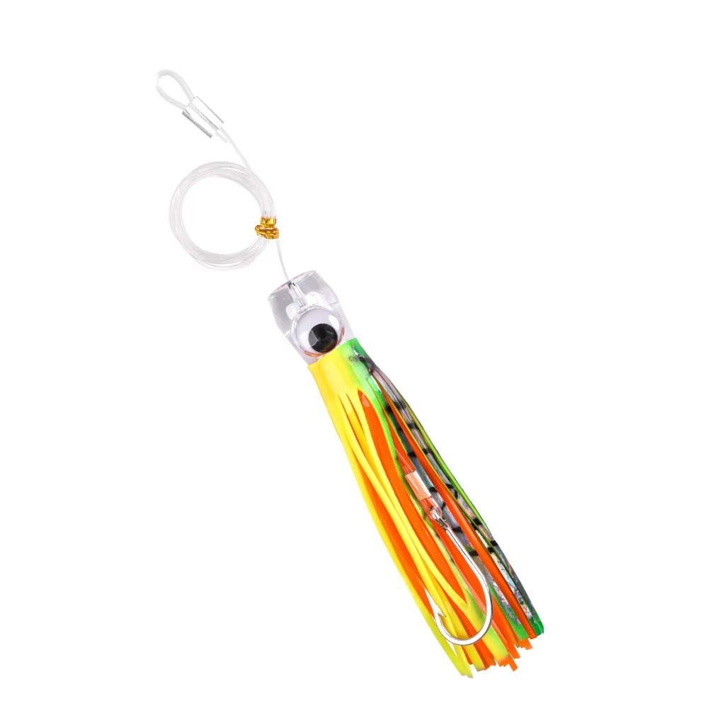 5pcs Rigged Trolling Skirt Tuna Lures for Mahi, Marlin, Shark and Wahoo – Big Game Saltwater Lures Luvikno