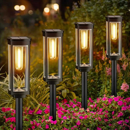 Solart hage lampe med varmt LED lys – Værbestandig aluminiumdesign | Luvikno