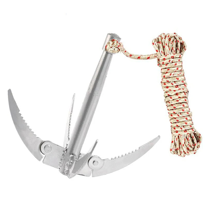 Luvikno | AquaGripX Faltanker for Båter | Robust Grip-Hook med Tau | Foldbar & Rusterbestandig | For Kayak, Kano & Fisketilbehør
