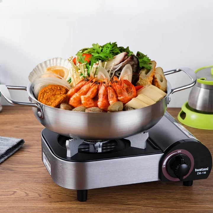 GastroPan – Rustfritt Stål Saus- og Paella-panne med Håndtak Luvikno