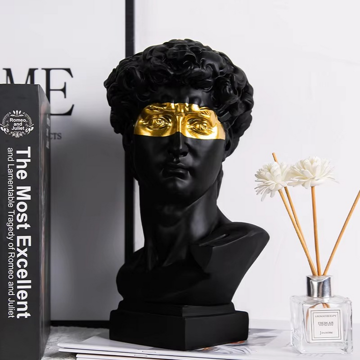 Moderne David Bust Skulptur - Abstrakt Harpiks Studie for Moderne Dekor Luvikno