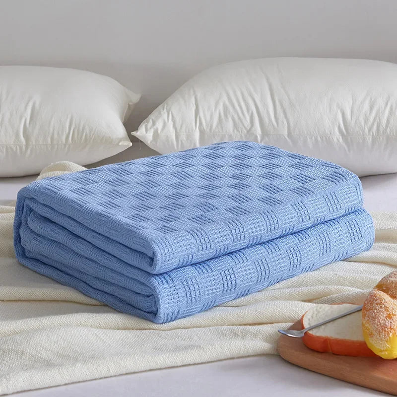 Bomullsgauze teppe Aurelina | 100 % bomull | Pustende & Hudvennlig | Perfekt for sofa, seng & kontor Luvikno
