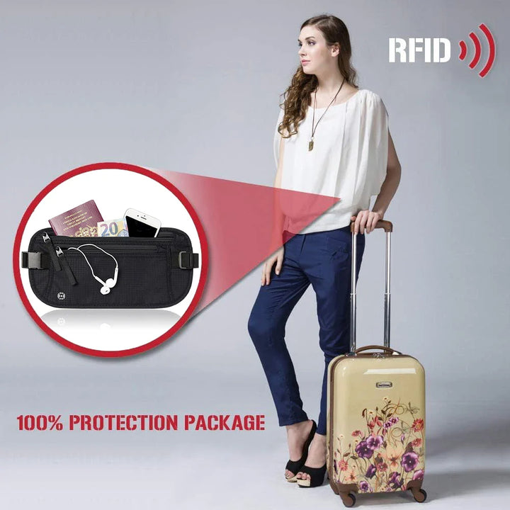 Luvikno | SafeTraveler Midjeveske | RFID Beskyttelse | Skjult Sikkerhetslomme | For Menn & Kvinner