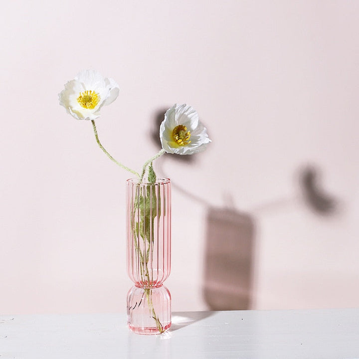 Scallop Cylinder Glass Vase | Luvikno