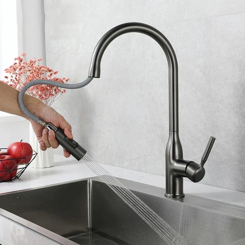 AquaStream Luxe – Justerbar Kjøkkenkran med Hånddusj Luvikno