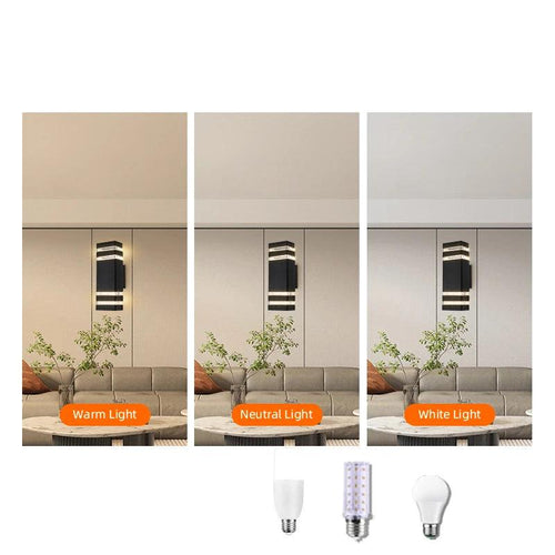 Luvikno | LumiBloc LED Utendørs Vegglampe – Moderne IP65 Opp & Ned Design med E27 Sokkel