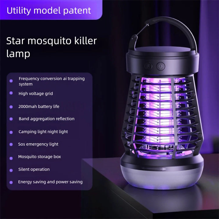 Luvikno | Myggjager lampe Lumava Pro | 4-i-1 Campinglys med insektdreper & SOS-funksjon | Oppladbar med USB-C & 2000 mAh batteri