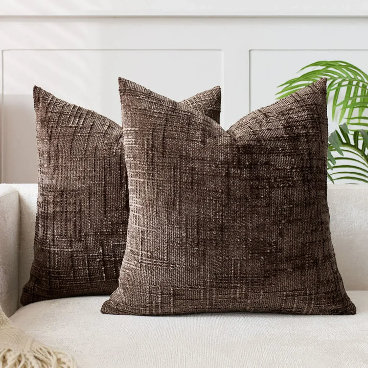 Chenille Sofa putevar – Myk ensfarget design | Elegant dekorasjon for stue & soverom | Luvikno